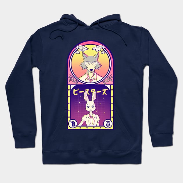 The Wolf and the Rabbit // Anime Animals Tv Show Merch Hoodie by leepianti